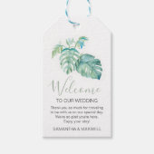 Moderne Tropische Waterverf Groene Welkom Cadeaulabel (Voorkant)