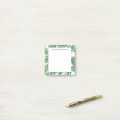 Moderne tropische waterverf verlaat monogram post-it® notes (Op bureau)