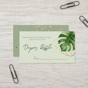 Moderne tropische wond één Baby shower luierriffel Visitekaartje