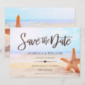 Moderne tropische zomeraarvis die de D bewaart Save The Date (Voorkant / Achterkant)