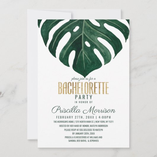 Moderne Tropische Zwitserse Kaas Gouden Bacheloret Kaart (Voorkant)