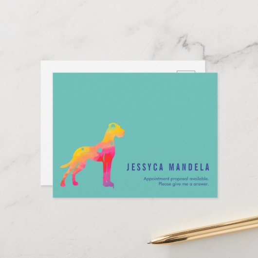 Moderne trots regenboog briefkaart (Voorkant / Achterkant in situ)