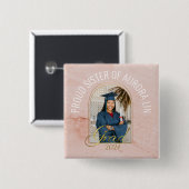 Moderne trotse zus van de afgestudeerde aangepaste vierkante button 5,1 cm (Voorkant /achterkant)