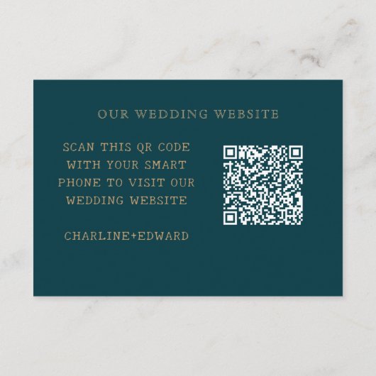Moderne Trouw Boho Chic Website | RSVP QR Code Informatiekaartje (Achterkant)