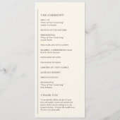 Moderne Trouw Bruiloft Ivory Programma (Achterkant)