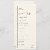 Moderne Trouw Bruiloft Ivory Programma (Voorkant / Achterkant)