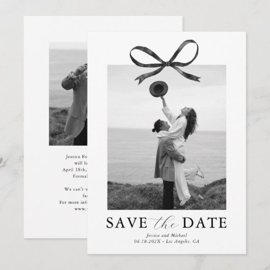 Moderne Trouwboog Foto Save The Date (Voorkant / Achterkant)