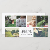 Moderne trouwdag bedankt zes foto-collage (Voorkant / Achterkant)