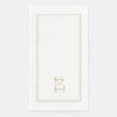 Moderne Trouwdag Eenvoudige Monogram Namen Initiaa Servet (Voorkant)