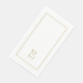 Moderne Trouwdag Eenvoudige Monogram Namen Initiaa Servet (Hoek)