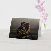 Moderne Trouwdag Foto Dankkaart voor Echtpaar Folie Wenskaart (Orchidee)