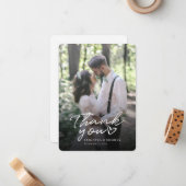 Moderne Trouwfoto Dank Je Notitiekaartje (Voorkant / Achterkant in situ)