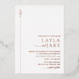 Moderne Trouwfoto Folie Uitnodiging LAYLA