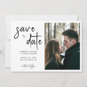 Moderne trouwfoto save the date (Voorkant)
