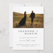 Moderne Trouwfoto Typografie Script Save The Date (Achterkant)