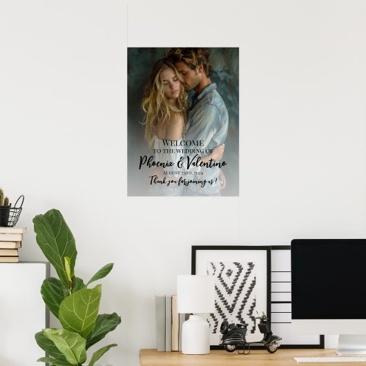 Moderne trouwfoto welkom poster (Thuiskantoor)