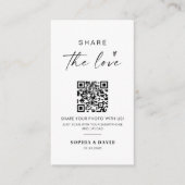 Moderne Trouwfoto's Deel de liefde QR-code Informatiekaartje (Voorkant)