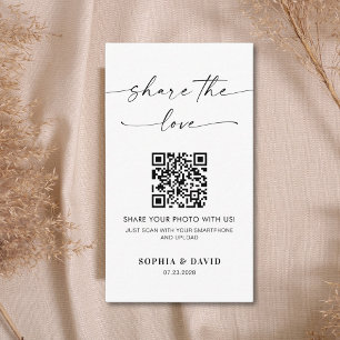 Moderne Trouwfoto's Deel de Liefde QR-code Informatiekaartje