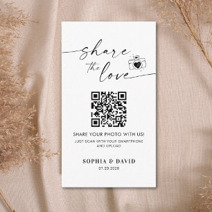 Moderne Trouwfoto's Deel de Liefde QR-code Informatiekaartje