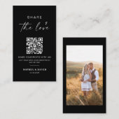 Moderne Trouwfoto's Deel de liefde QR Code Informatiekaartje (Voorkant / Achterkant)