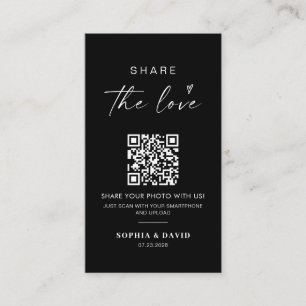 Moderne Trouwfoto's Deel de liefde QR Code Informatiekaartje