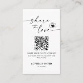 Moderne trouwfoto's delen de liefde QR-code Informatiekaartje (Voorkant)
