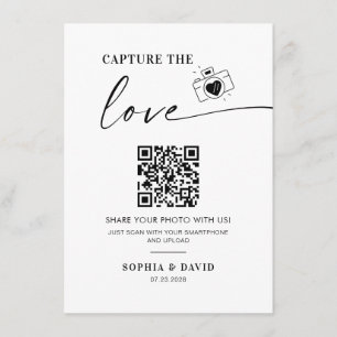 Moderne trouwfoto's Leg de liefde QR-code vast Informatiekaartje