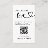 Moderne trouwfoto's leggen de liefde QR-code vast Informatiekaartje (Voorkant)
