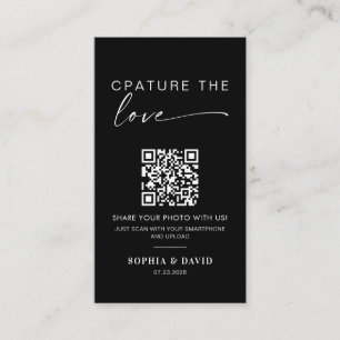 Moderne Trouwfoto's Vangen de Liefde QR Code Informatiekaartje