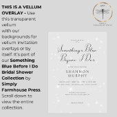 Moderne trouwjurk Iets Blauw Sparkle Douche Vellum Uitnodigingen