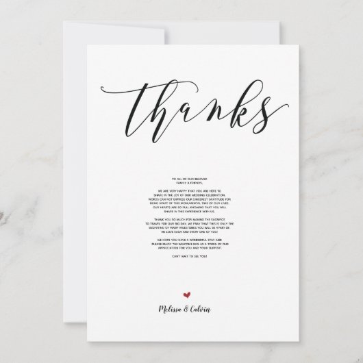 Moderne trouwkaart bedankje kaart (Voorkant)