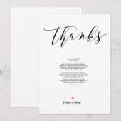 Moderne trouwkaart bedankje kaart (Voorkant / Achterkant)