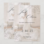 Moderne trouwkaart kaart (Voorkant / Achterkant)