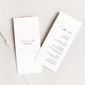 Moderne trouwkaart met gastnaam menu