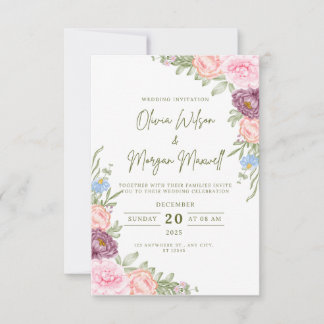 Moderne Trouwkaart met Save the Date RSVP Kaartje