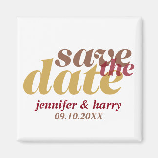 Moderne trouwkaart save the date mocha lichtbruin magneet