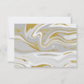 Moderne trouwontvangstkaart van marmer en goud kaart (Achterkant)