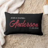 Moderne trouwparen naam datum ivoorkleurige tekst kussen (Deken)
