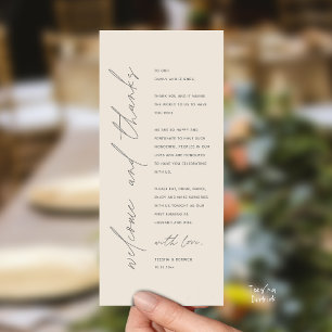 Moderne Trouwreceptie Diner Bedankkaart Programma