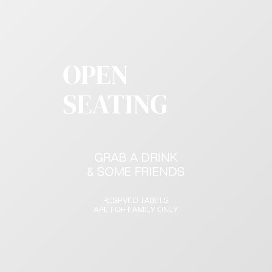 Moderne Trouwspiegel Decal Open Zitplaatsen (Vel)