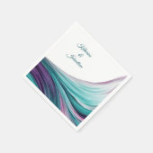 Moderne Trouwtafel Decor-Paarse en Blauwgroen- Servet (Hoek)