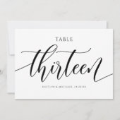 Moderne Trouwtafel Nummers Kalligrafie - 13 Kaart (Achterkant)