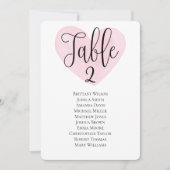 Moderne trouwtafel Roze tafel plan Kaart (Voorkant)