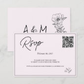 Moderne trouwwebsite | RSVP QR-code. Kaartje (Voorkant / Achterkant)