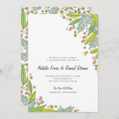 Moderne tuin eenvoudige bruiloft uitnodiging (Voorkant / Achterkant)