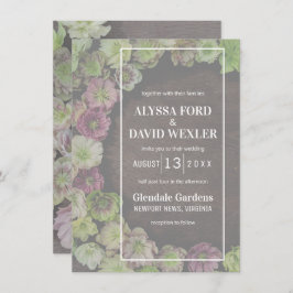 MODERNE Tuin Helleborus Hout bruiloft uitnodiging