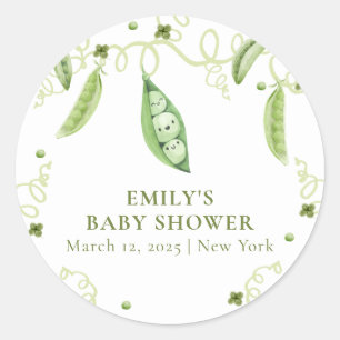 Moderne tuin Sweet Pea in Pod Baby shower Ronde Sticker