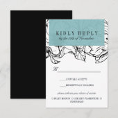 Moderne tuin | Turquoise bruiloft Maaltijd Keuze R RSVP Kaartje (Voorkant / Achterkant)