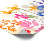 Moderne tuin wilde bloemen script bruids welkom poster (Hoek)