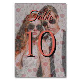 Moderne Tulp Bloem Boho Bruiloft Tafel Nummer Kaart